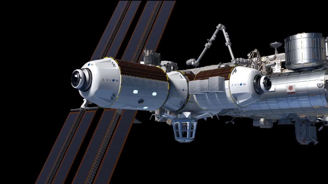 Axiom Space rezerwuje turystyczne loty kosmiczne do prywatnego domu na Międzynarodowej Stacji Kosmicznej (pokazanej tutaj z punktu widzenia artysty).  Ale to nie jest tanie: podróż kosztowała 55 milionów dolarów.