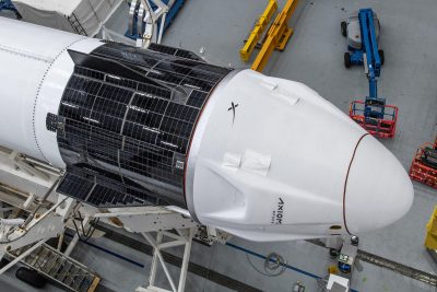 SpaceX Crew Dragon and Falcon 9 in Hanger