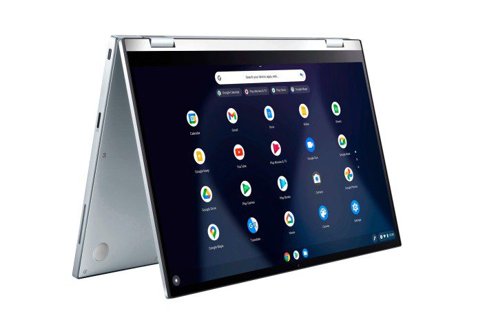 Laptop ASUS Chromebook Flip C433 na białym tle.